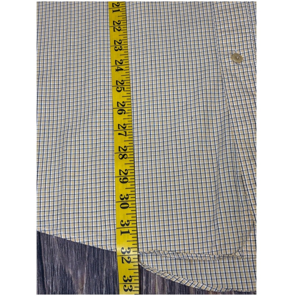 Nautica Mens Short Sleeve Button Down Shirt L Yellow Gingham 100% Cotton - Picture 4 of 13
